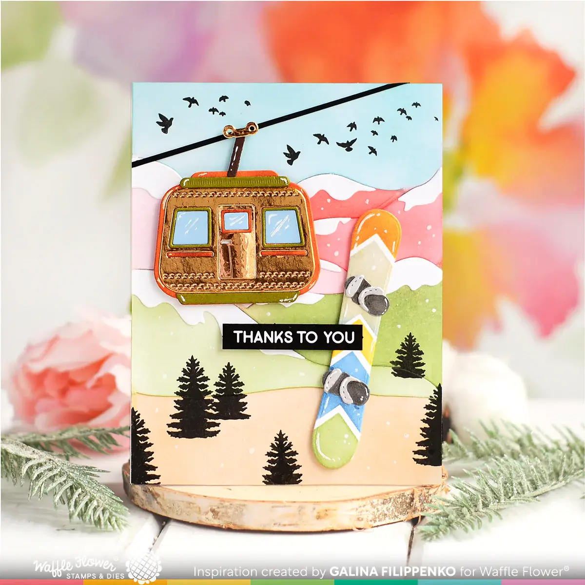 WAFFLE FLOWER WAFFLE FLOWER WINTER VIEW CLEAR STAMP SET