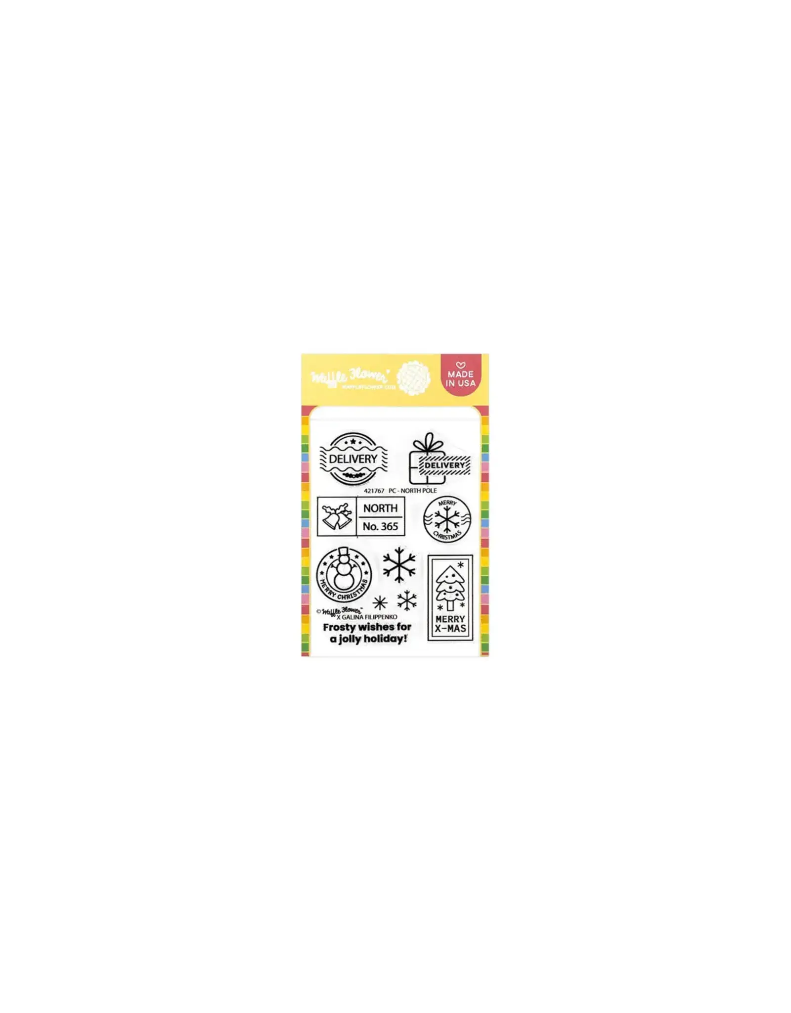 WAFFLE FLOWER WAFFLE FLOWER POSTAGE COLLAGE NORTH POLE CLEAR STAMP SET