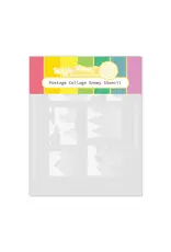 WAFFLE FLOWER WAFFLE FLOWER POSTAGE COLLAGE SNOWY STENCIL