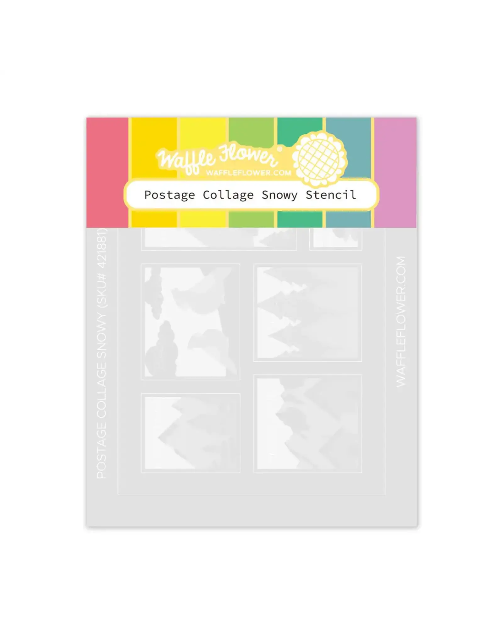 WAFFLE FLOWER WAFFLE FLOWER POSTAGE COLLAGE SNOWY STENCIL