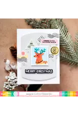 WAFFLE FLOWER WAFFLE FLOWER POSTAGE COLLAGE CHRISTMAS STENCIL 4/PK