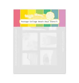 WAFFLE FLOWER WAFFLE FLOWER POSTAGE COLLAGE BEACH DAYS STENCIL SET 3/PK