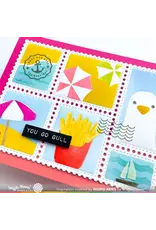 WAFFLE FLOWER WAFFLE FLOWER POSTAGE COLLAGE BEACH DAYS STENCIL SET 3/PK