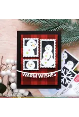 WAFFLE FLOWER WAFFLE FLOWER POSTAGE COLLAGE SNOWMAN STENCIL SET 2/PK