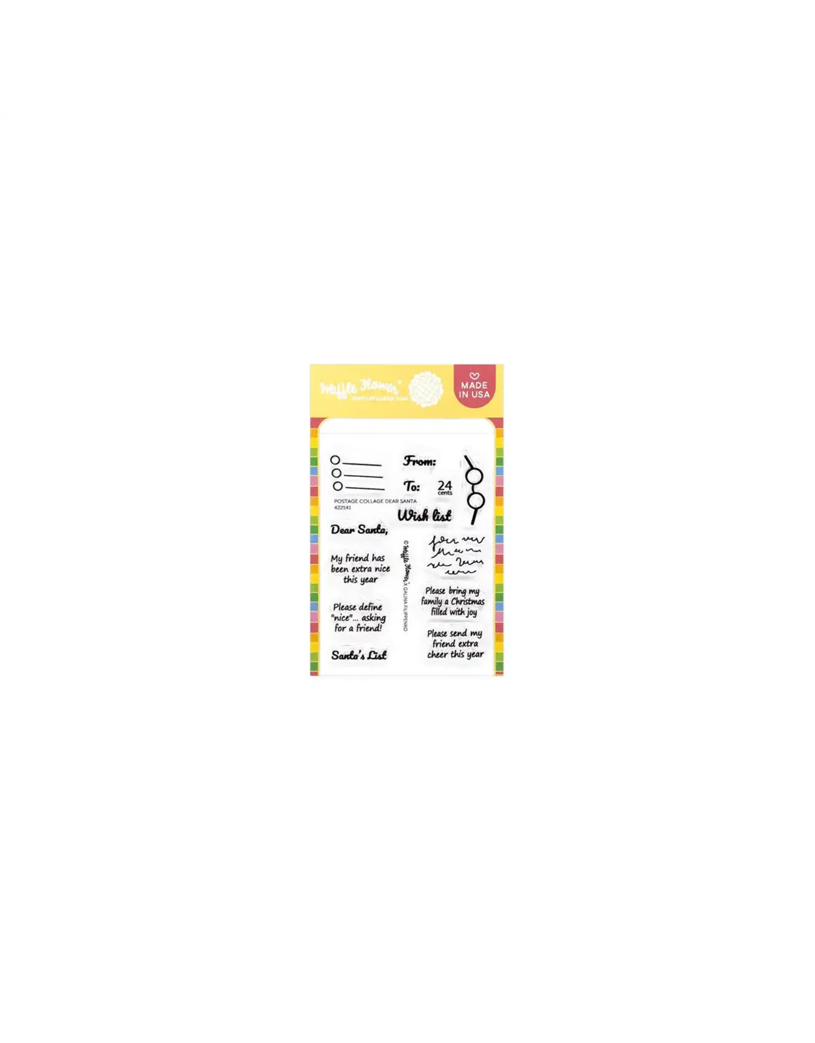 WAFFLE FLOWER WAFFLE FLOWER POSTAGE COLLAGE DEAR SANTA CLEAR STAMP SET