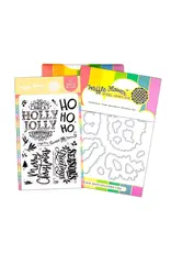 WAFFLE FLOWER WAFFLE FLOWER POINSETTIA FRAME SENTIMENTS CLEAR STAMP SET AND DIE COMBO