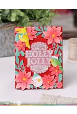WAFFLE FLOWER WAFFLE FLOWER POINSETTIA FRAME SENTIMENTS CLEAR STAMP SET AND DIE COMBO