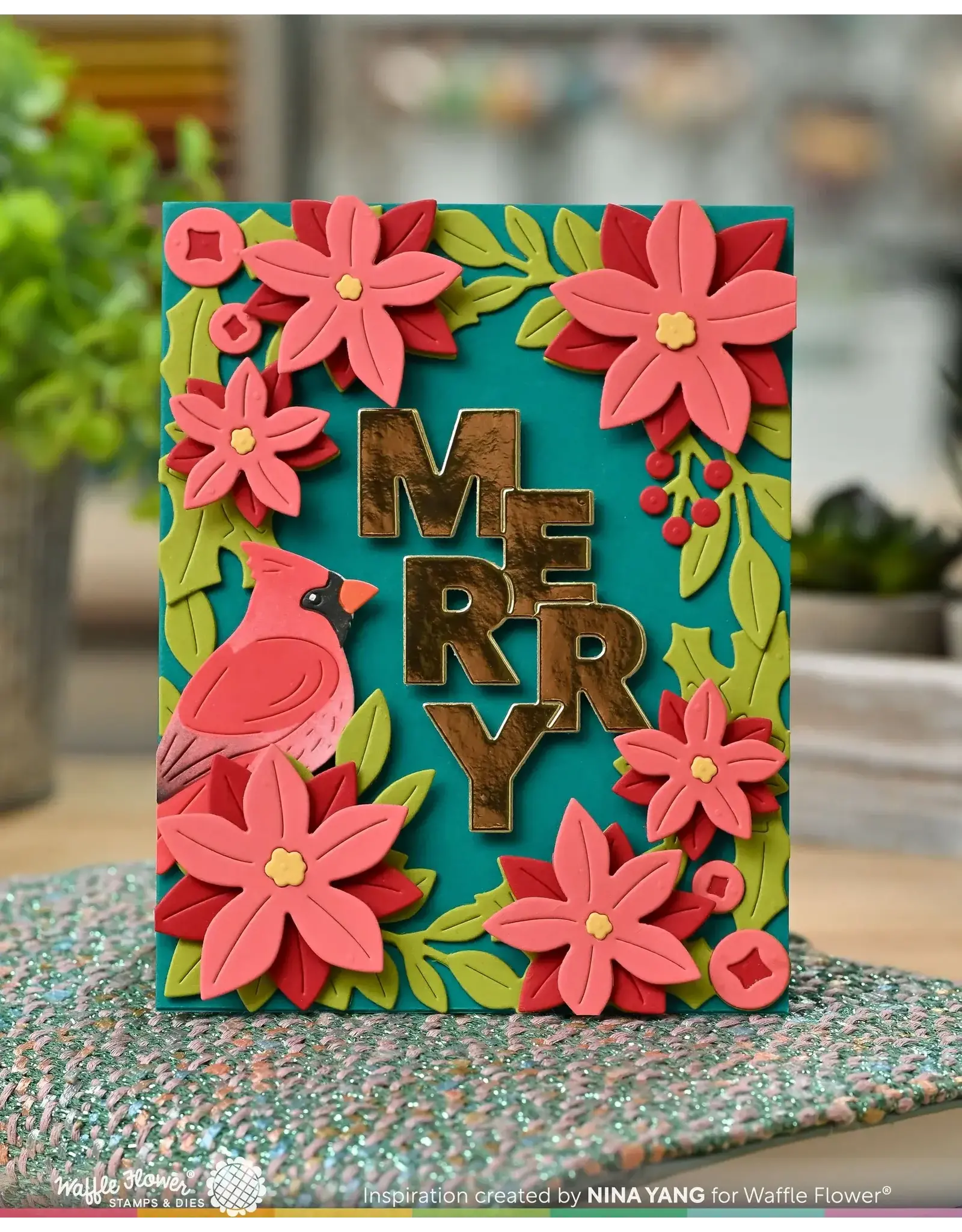 WAFFLE FLOWER WAFFLE FLOWER OVERLAPPING VERTICAL MERRY WORD DIE