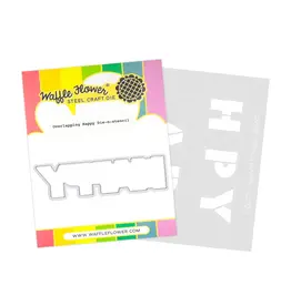 WAFFLE FLOWER WAFFLE FLOWER OVERLAPPING HAPPY DIE-N-STENCIL