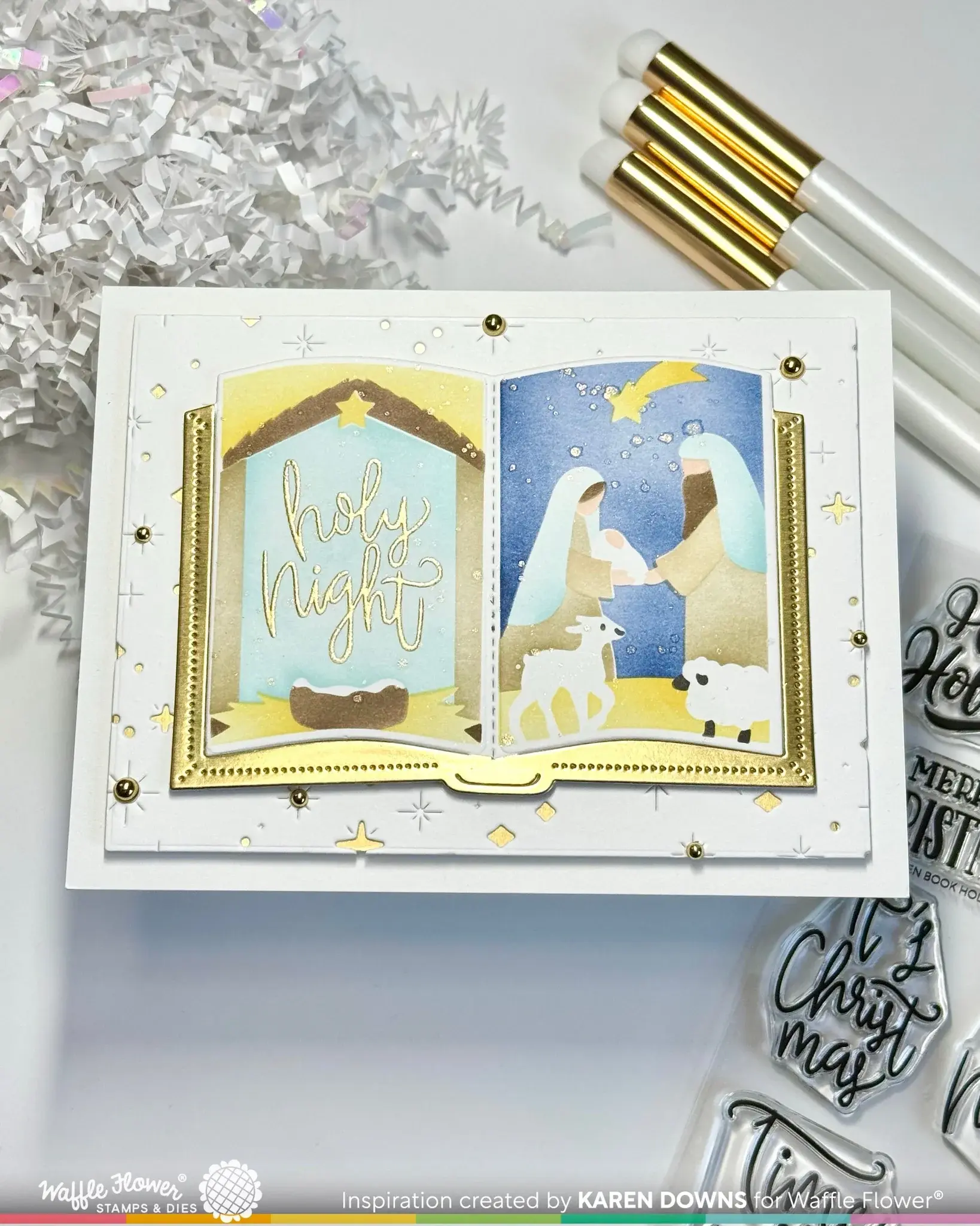 WAFFLE FLOWER WAFFLE FLOWER OPEN BOOK NATIVITY STENCIL SET