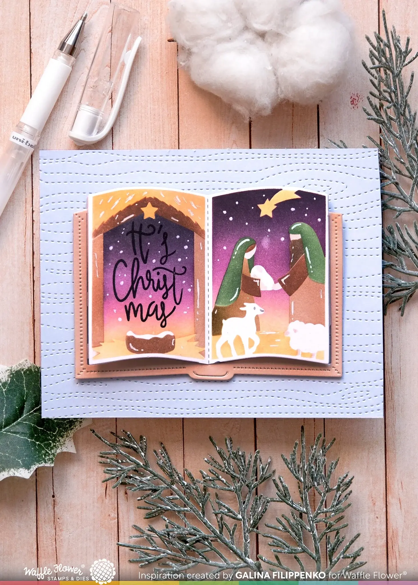 WAFFLE FLOWER WAFFLE FLOWER OPEN BOOK NATIVITY STENCIL SET