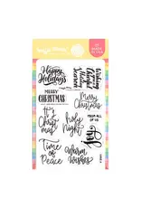 WAFFLE FLOWER WAFFLE FLOWER OPEN BOOK HOLIDAY SAYINGS CLEAR STAMP SET