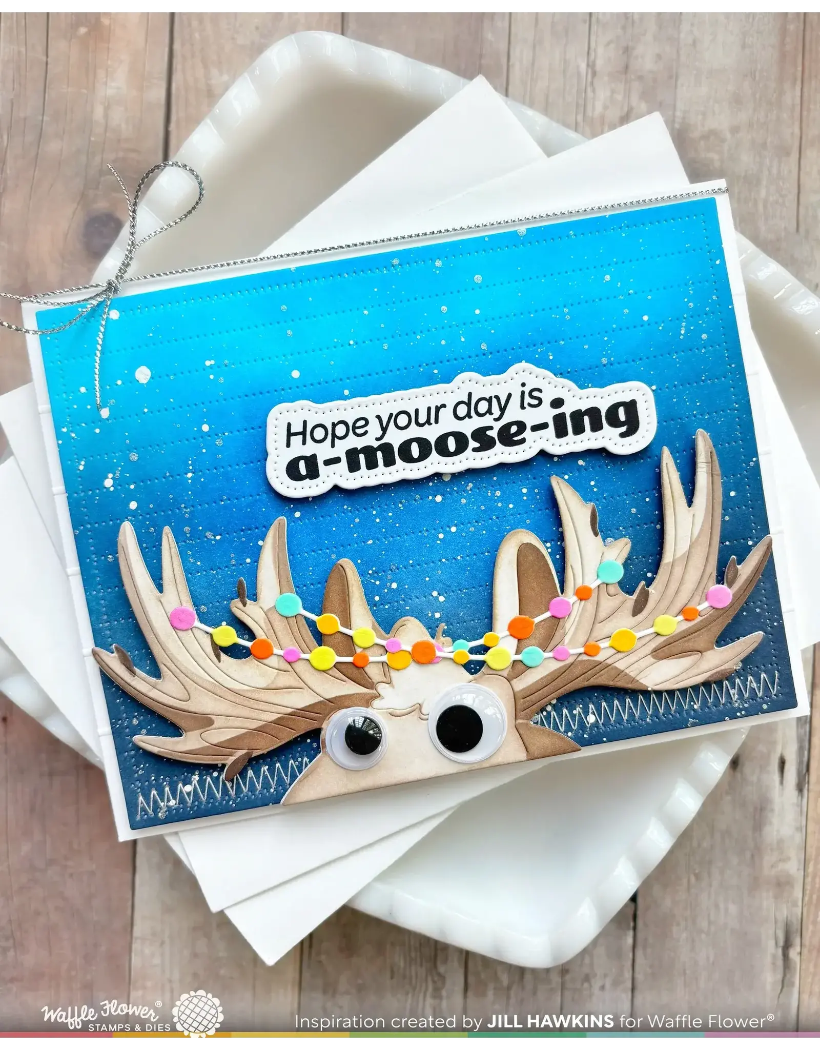 WAFFLE FLOWER WAFFLE FLOWER HOLIDAY MOOSE DIE-N-STENCIL