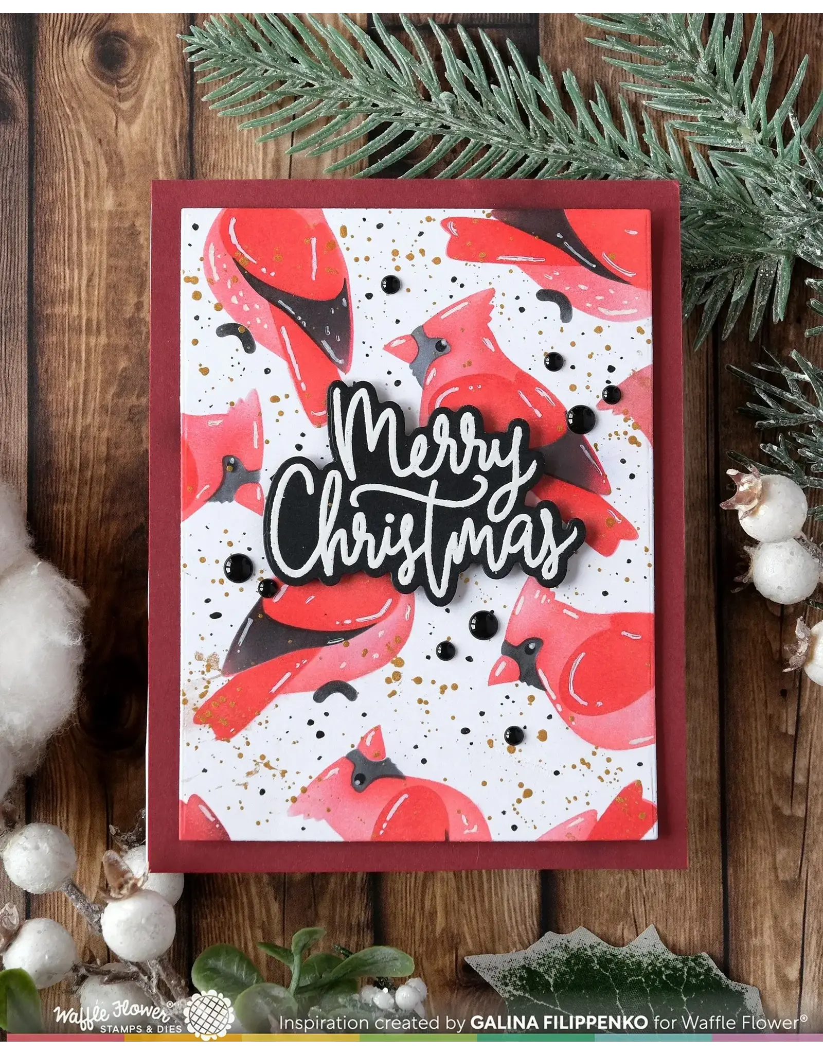 WAFFLE FLOWER WAFFLE FLOWER CARDINAL DUO DIE-N-STENCIL