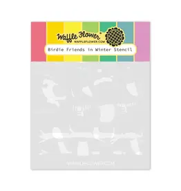 WAFFLE FLOWER WAFFLE FLOWER BIRDIE FRIENDS IN WINTER STENCIL SET