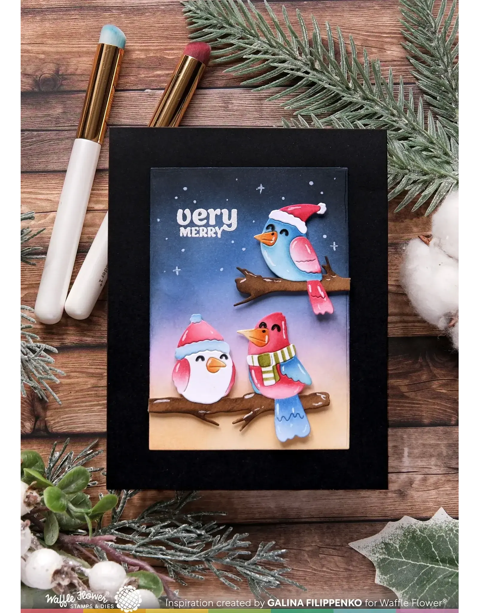 WAFFLE FLOWER WAFFLE FLOWER BIRDIE FRIENDS IN WINTER DIE SET