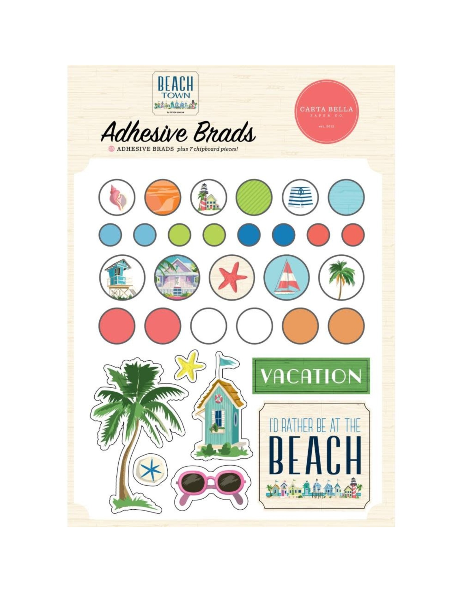 CARTA BELLA CARTA BELLA BEACH TOWN DECORATIVE BRADS