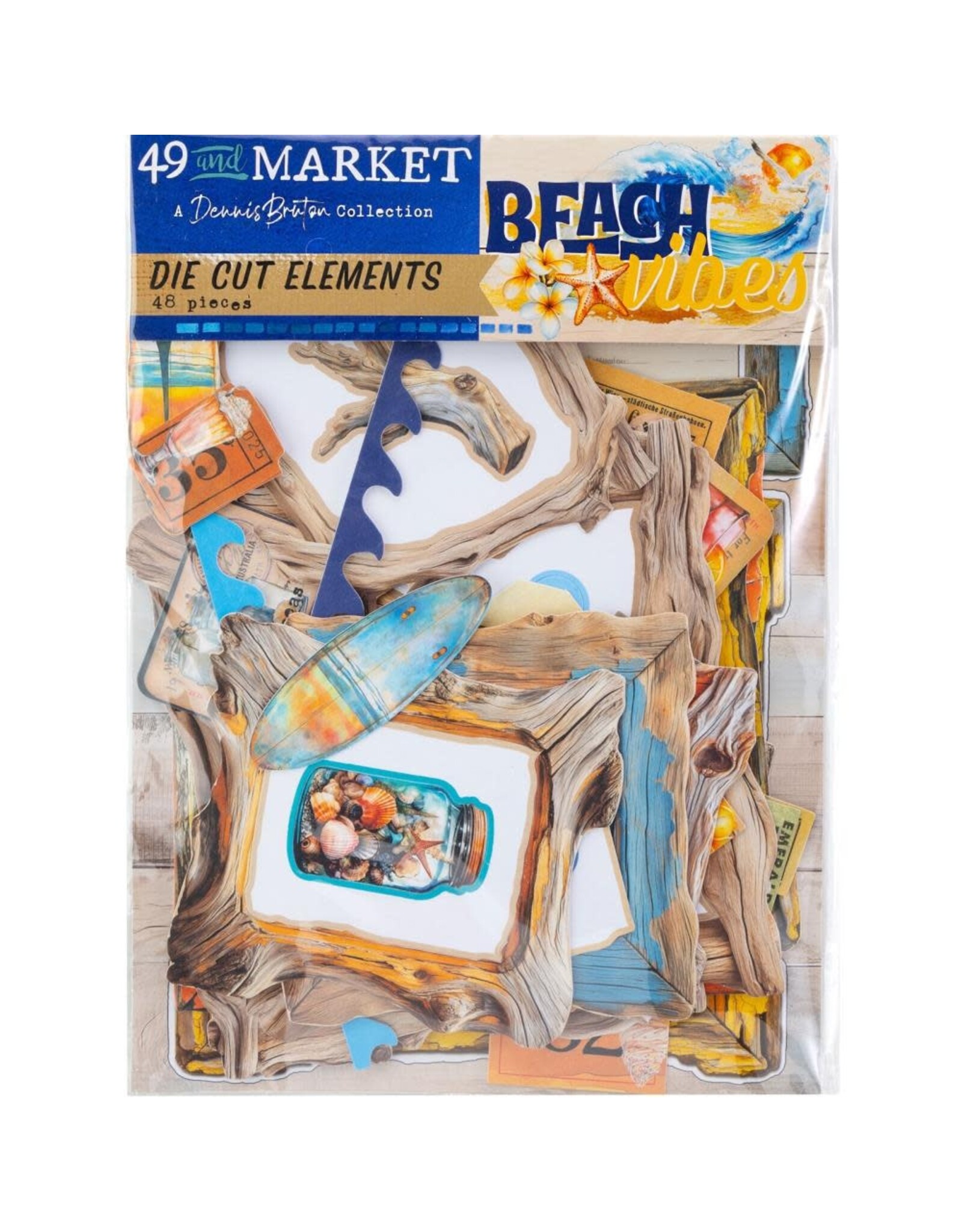 49 AND MARKET 49 AND MARKET BEACH VIBES DIE-CUT ELEMENTS 48 PIECES