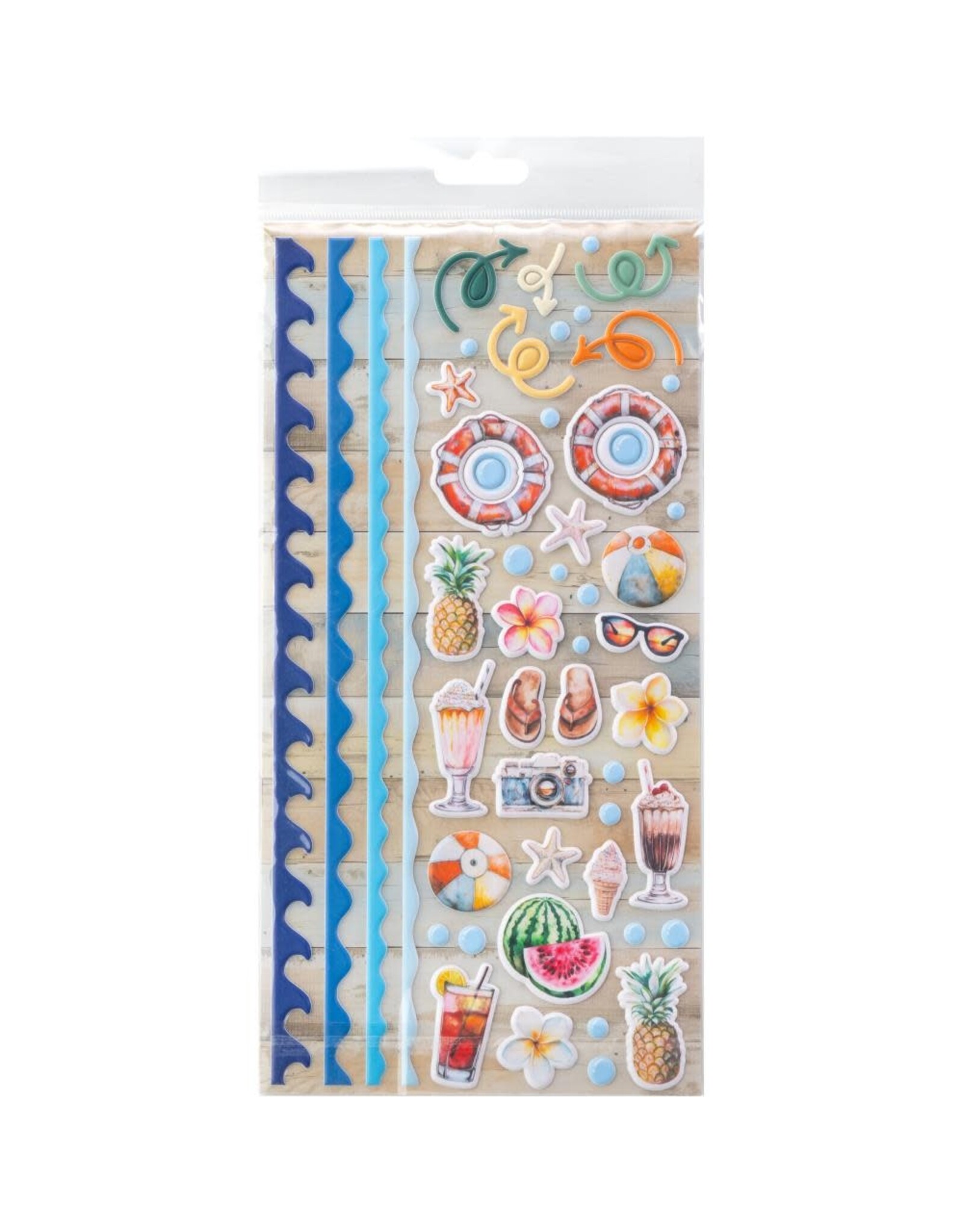 49 AND MARKET 49 AND MARKET BEACH VIBES PUFFY STICKERS