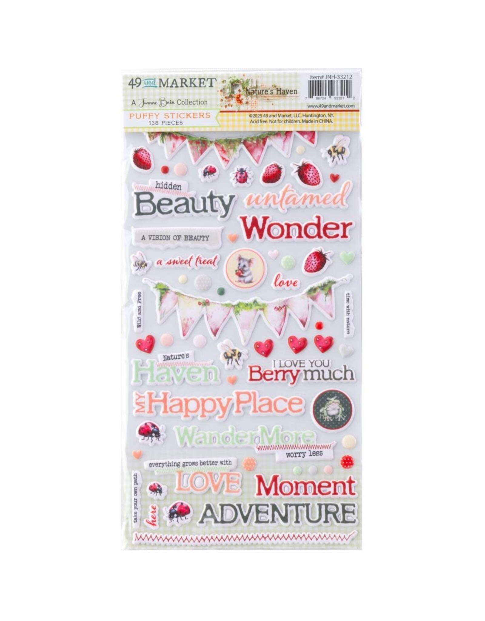 49 AND MARKET 49 AND MARKET NATURE'S HAVEN PUFFY STICKERS