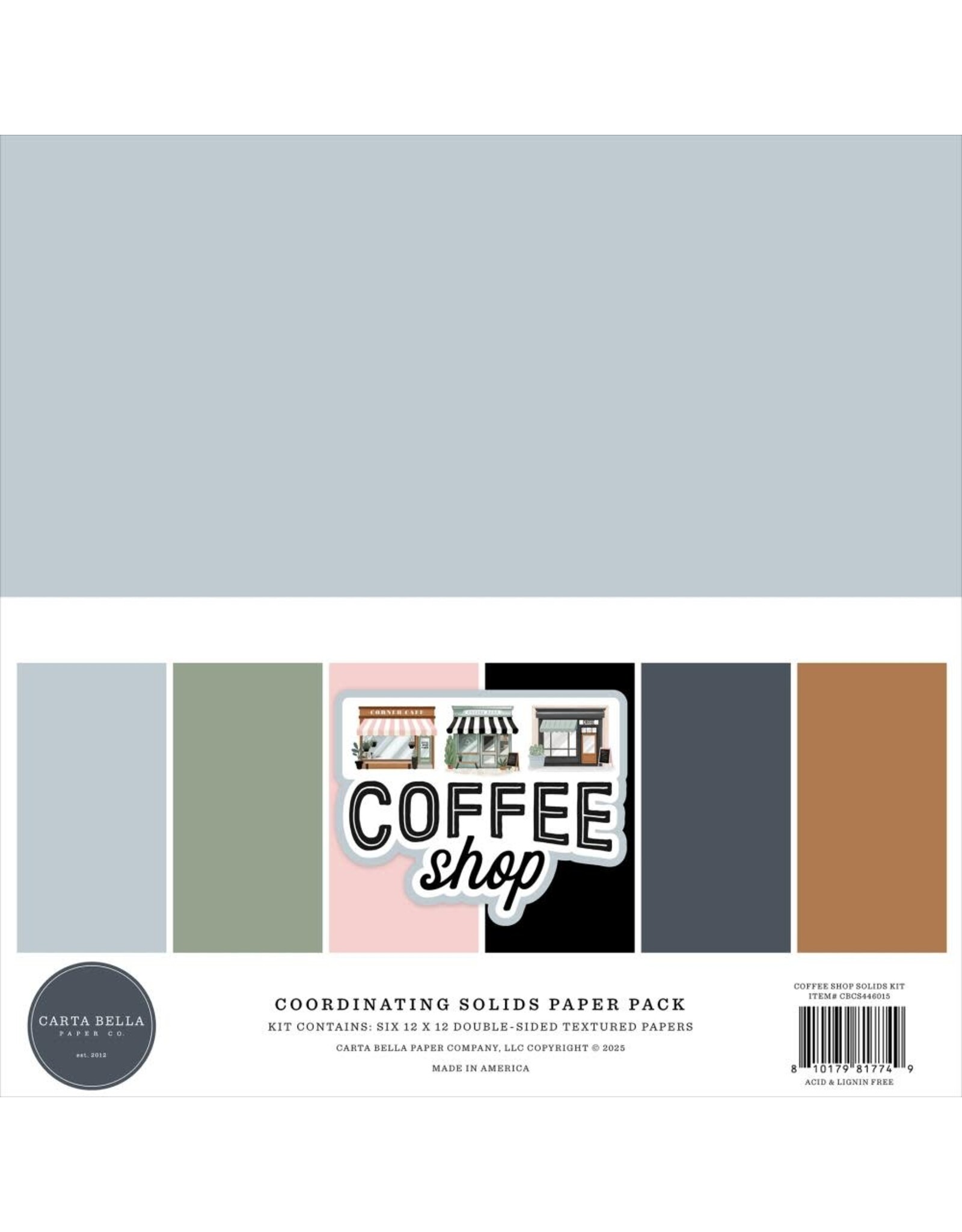CARTA BELLA CARTA BELLA COFFEE SHOP 12x12 SOLIDS COLLECTION KIT