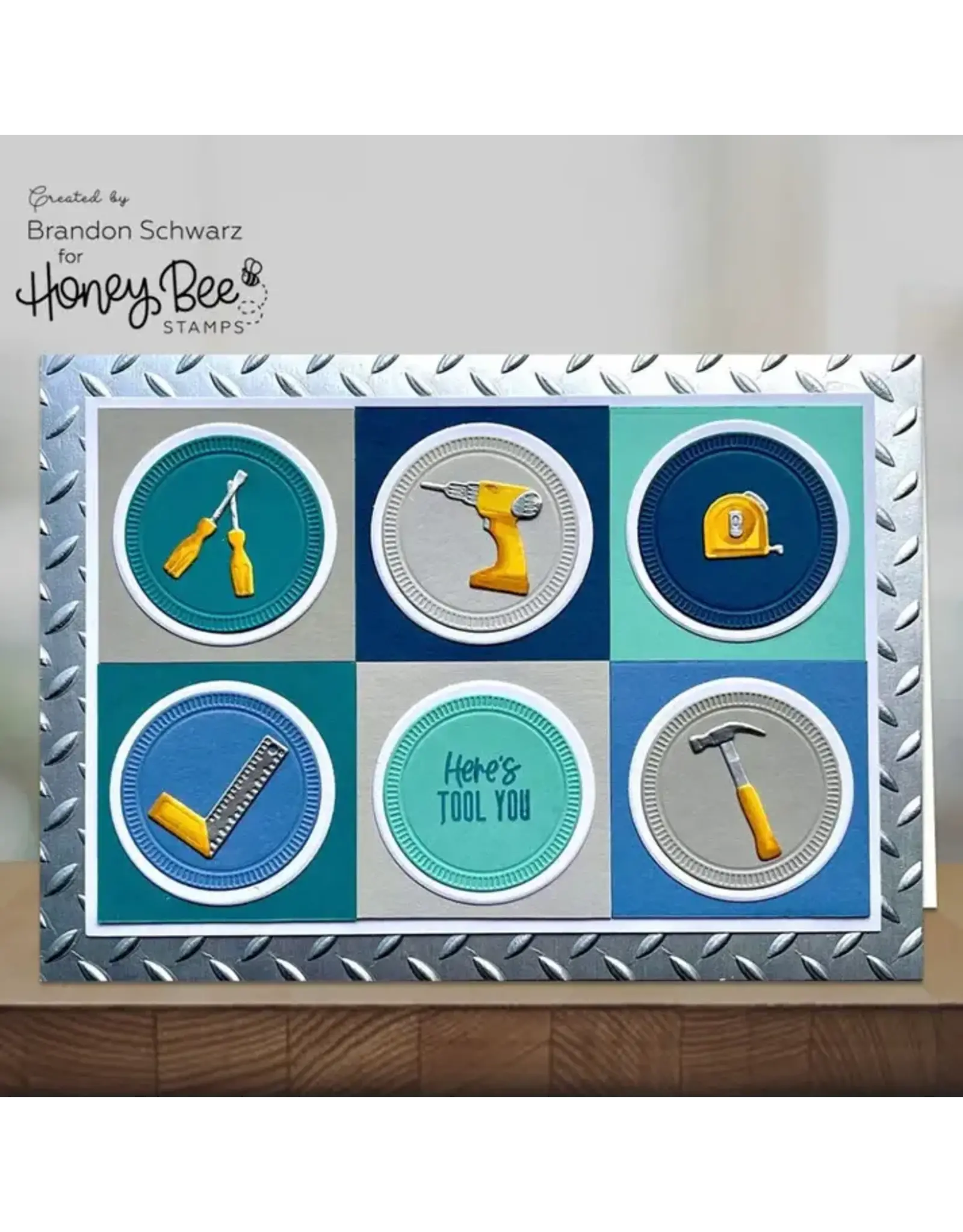 HONEY BEE HONEY BEE STAMPS DIAMOND PLATE 3D EMBOSSING FOLDER