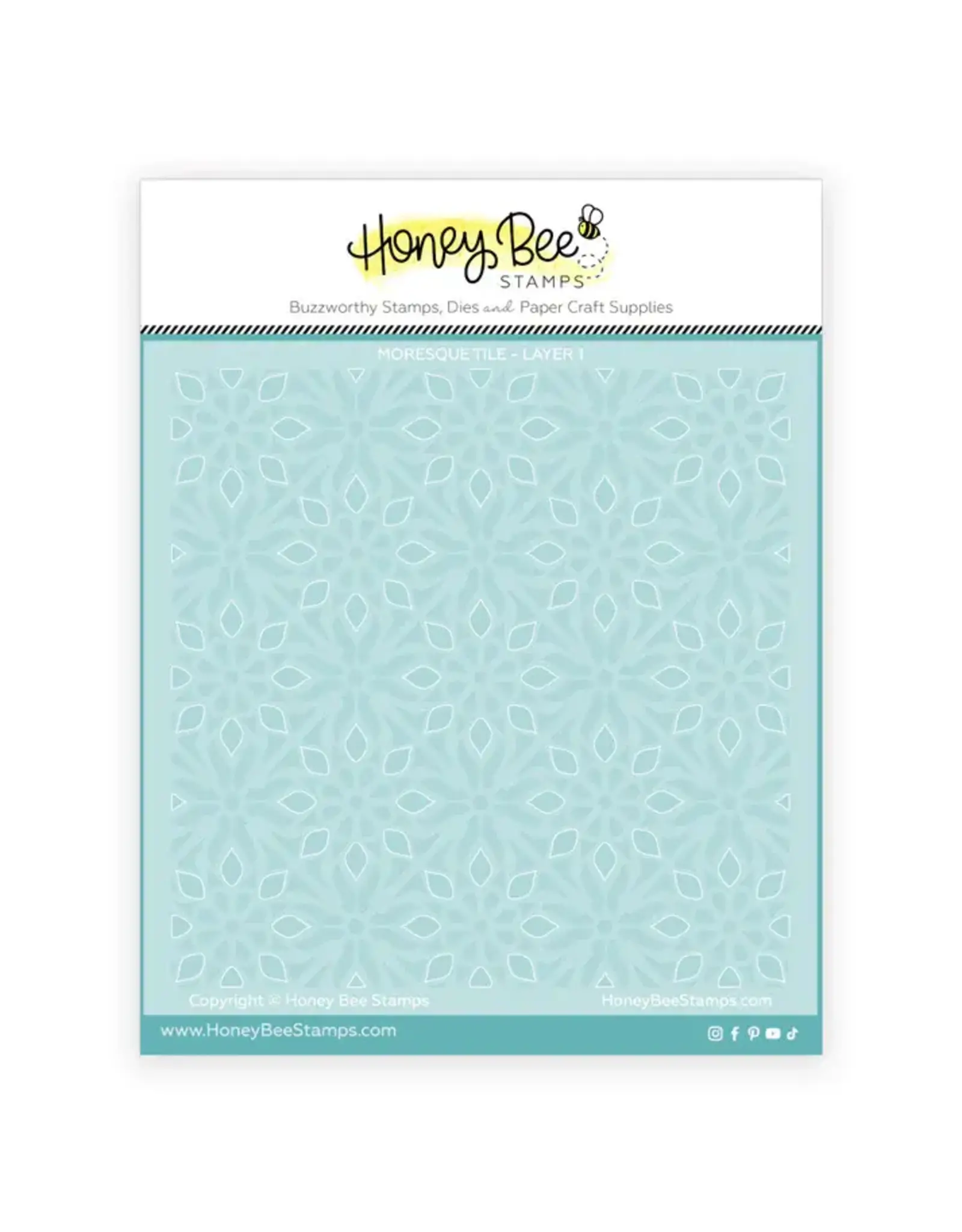 HONEY BEE HONEY BEE STAMPS MORESQUE TILE 6x6 LAYERING STENCIL SET 4/PK
