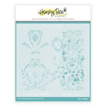 HONEY BEE HONEY BEE STAMPS GINGER JAR DETAILS 6x6 COORDINATING STENCIL SET 2/PK