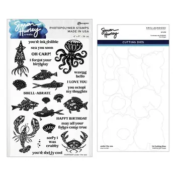 SPELLBINDERS SPELLBINDERS SIMON HURLEY UNDER THE SEA CLEAR STAMP AND DIE BUNDLE