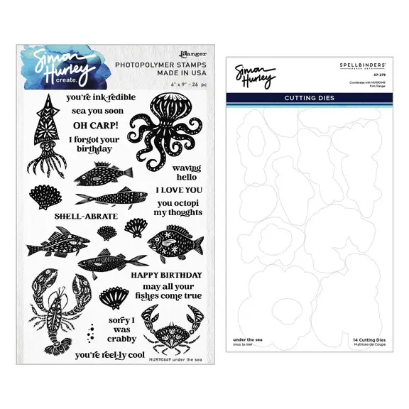 SPELLBINDERS SPELLBINDERS SIMON HURLEY UNDER THE SEA CLEAR STAMP AND DIE BUNDLE