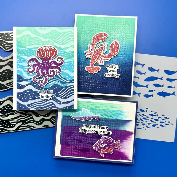 SPELLBINDERS SPELLBINDERS SIMON HURLEY UNDER THE SEA CLEAR STAMP AND DIE BUNDLE