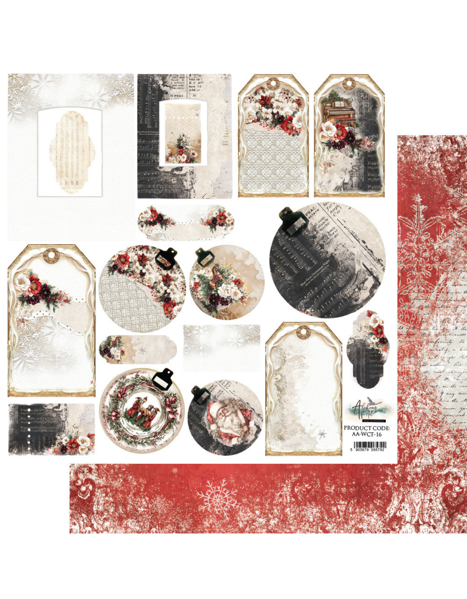ALCHEMY OF ART ALCHEMY OF ART WONDERFUL CHRISTMAS TIME ART JOURNAL 12x12 EXTRAS CARDSTOCK