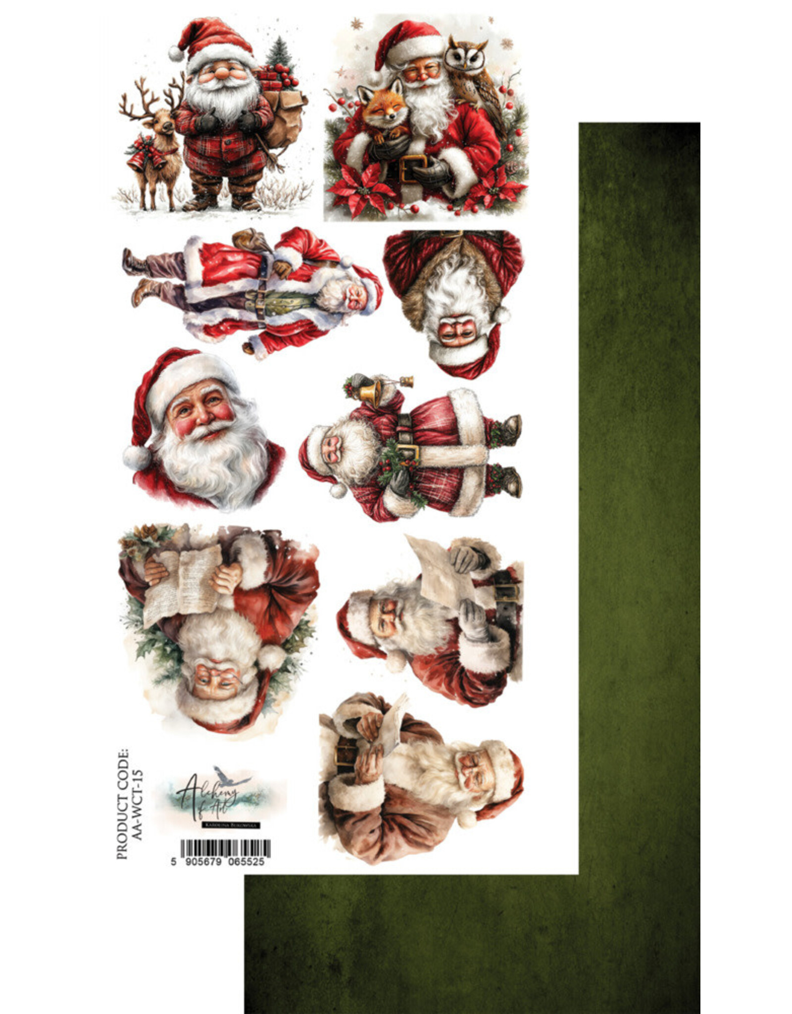 ALCHEMY OF ART ALCHEMY OF ART WONDERFUL CHRISTMAS TIME SANTA 6x12 EXTRAS CARDSTOCK