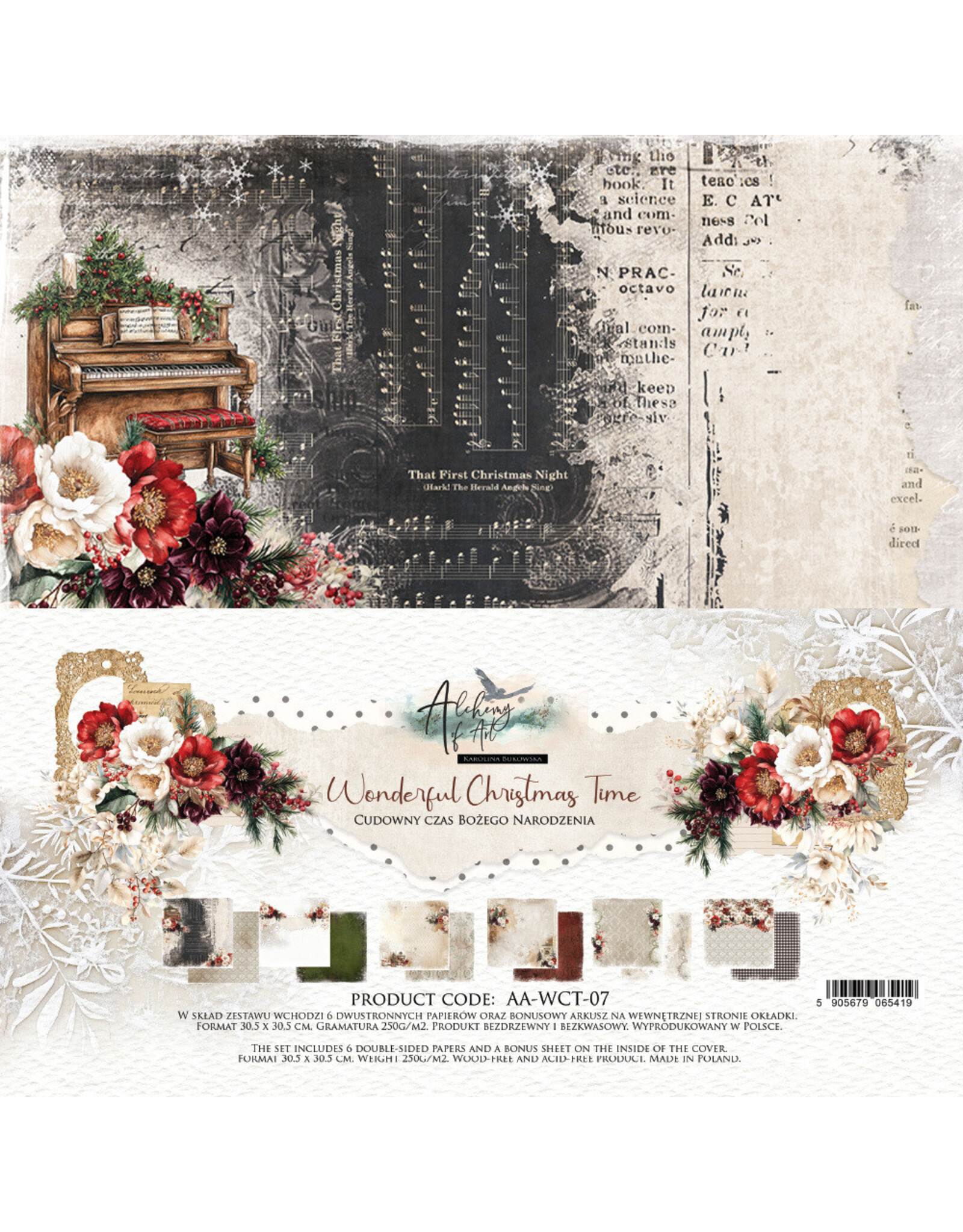 ALCHEMY OF ART ALCHEMY OF ART WONDERFUL CHRISTMAS TIME 12x12 PAPER PACK 6 SHEETS