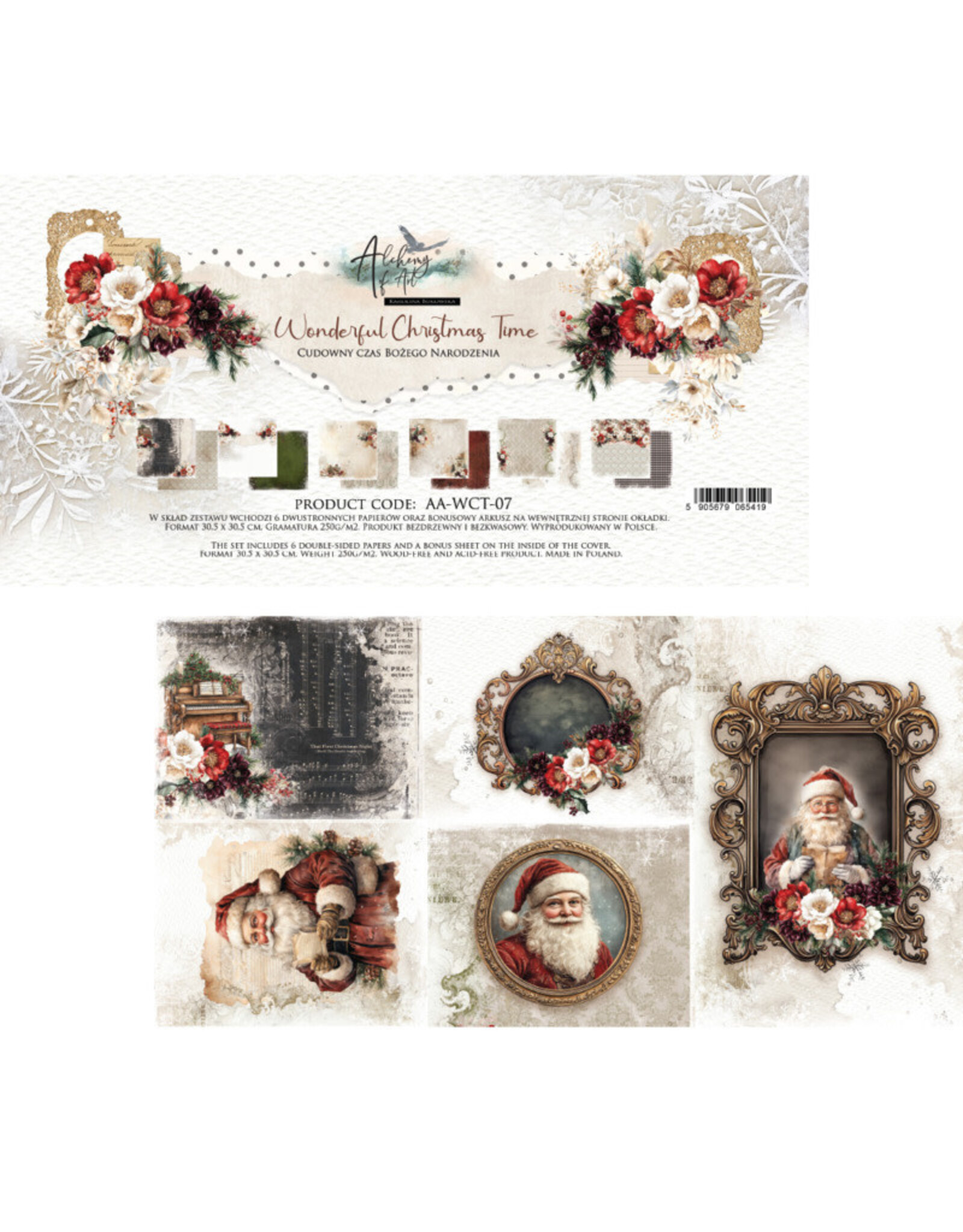 ALCHEMY OF ART ALCHEMY OF ART WONDERFUL CHRISTMAS TIME 12x12 PAPER PACK 6 SHEETS