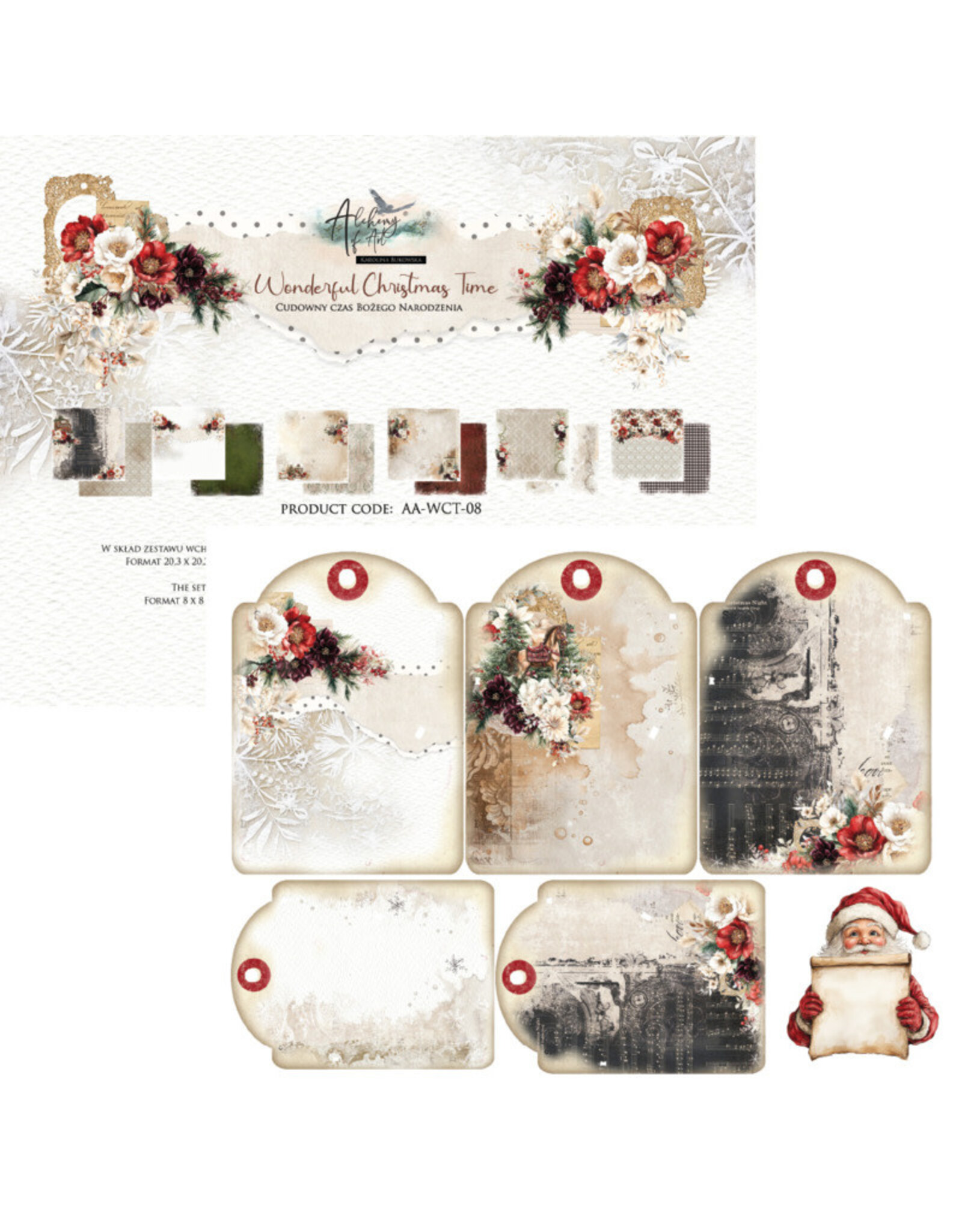 ALCHEMY OF ART ALCHEMY OF ART WONDERFUL CHRISTMAS TIME 8x8 PAPER PACK 12 SHEETS