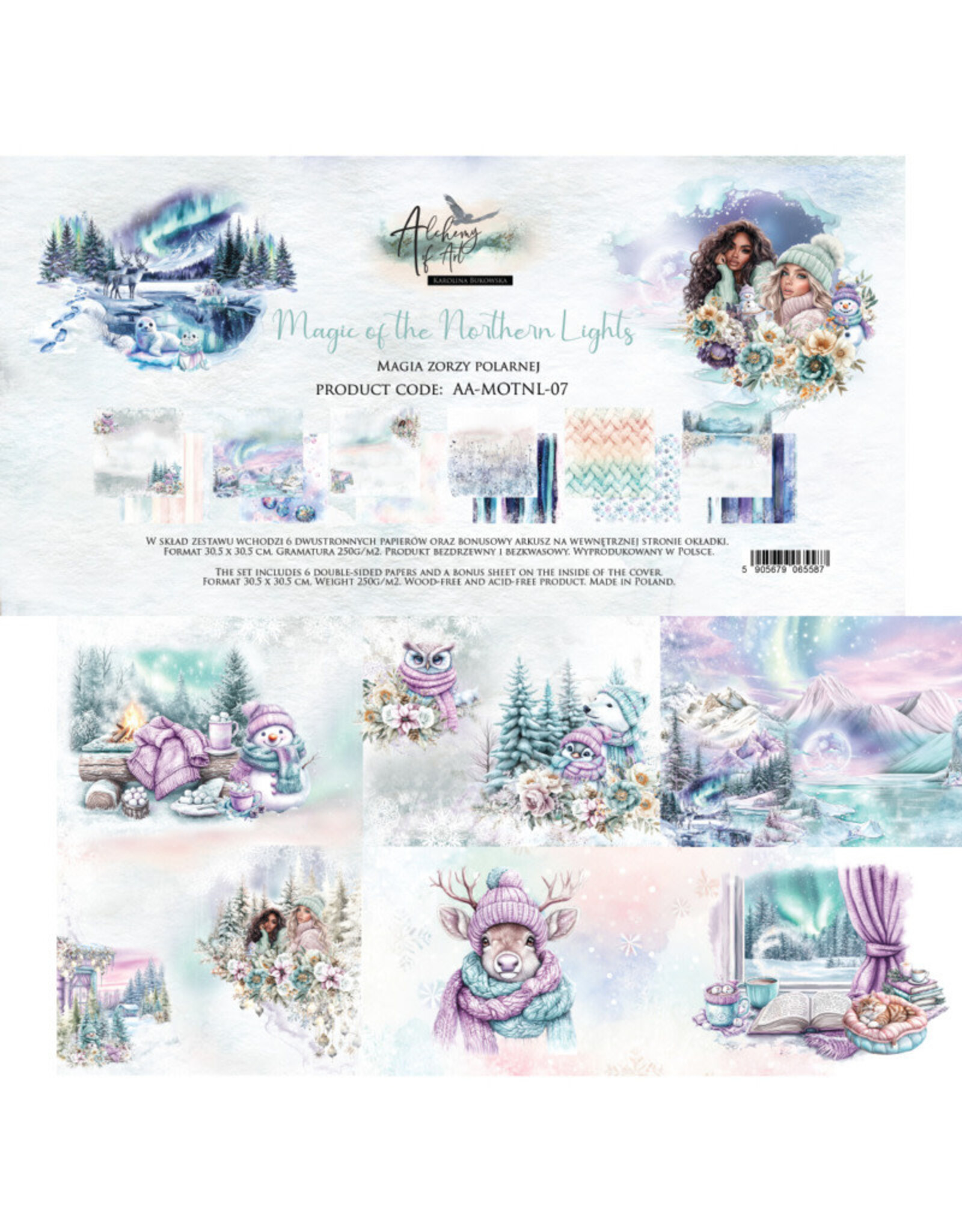 ALCHEMY OF ART ALCHEMY OF ART MAGIC OF THE NORTHERN LIGHTS 12x12 PAPER PACK 6 SHEETS