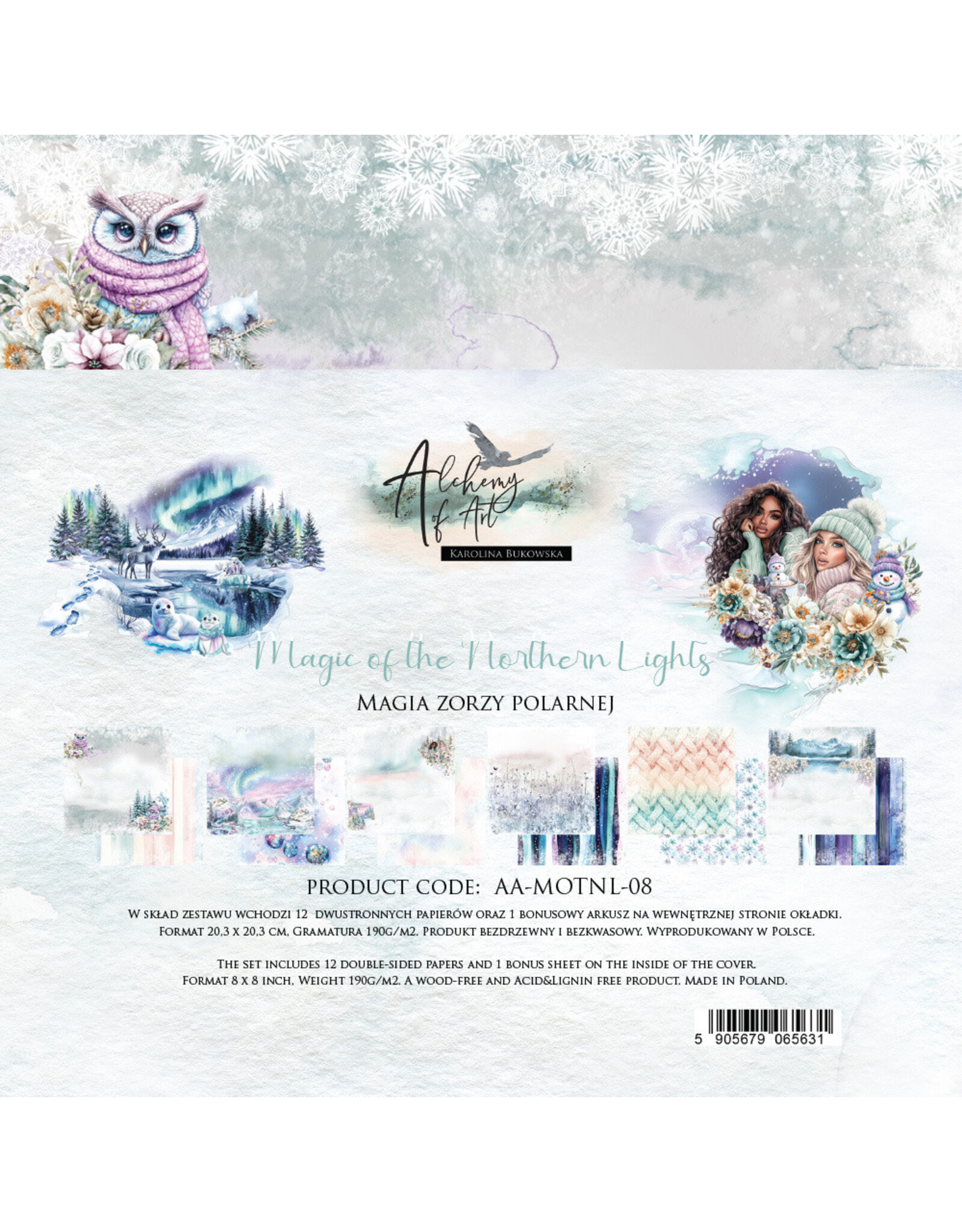 ALCHEMY OF ART ALCHEMY OF ART MAGIC OF THE NORTHERN LIGHTS 8x8 PAPER PACK 12 SHEETS
