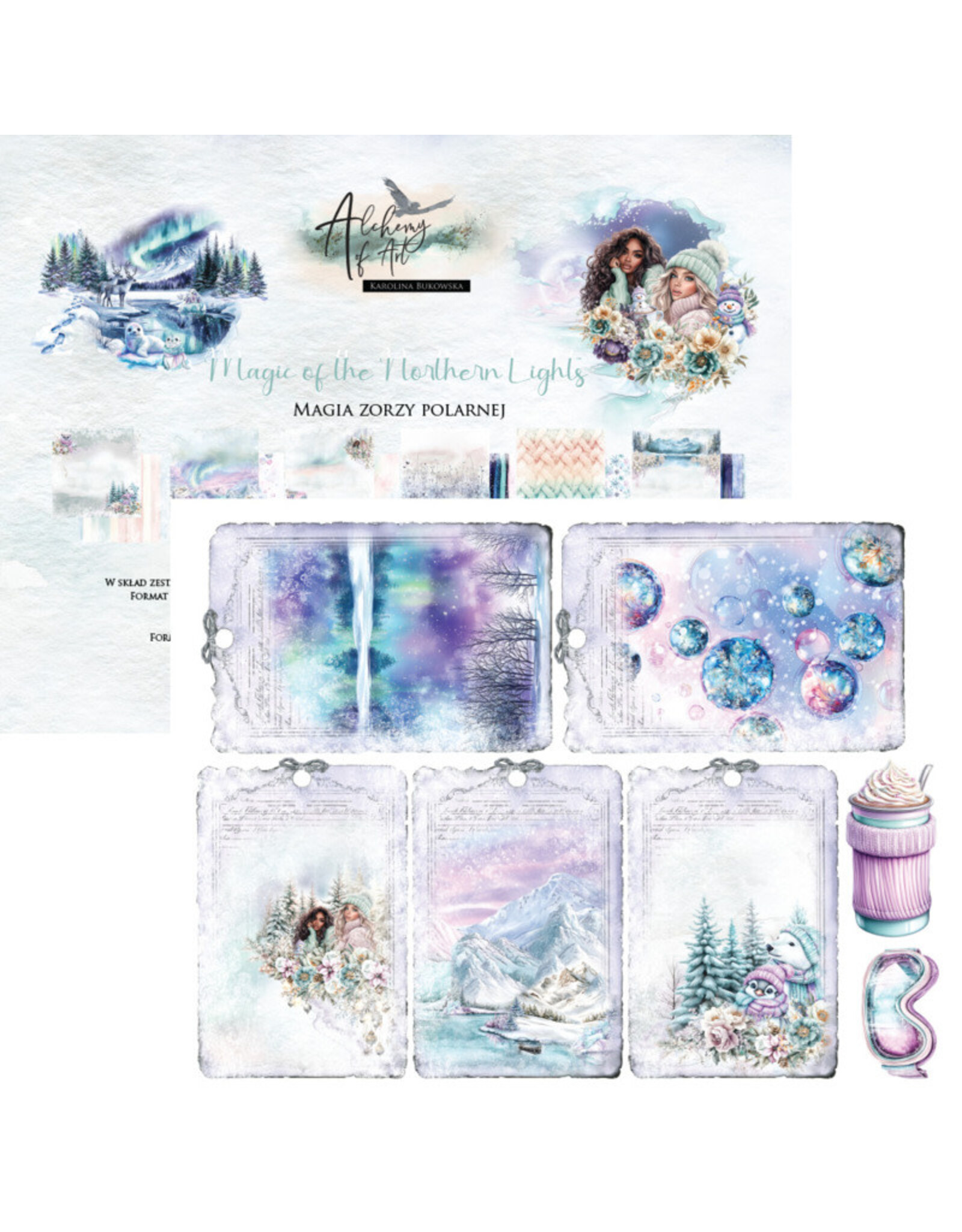 ALCHEMY OF ART ALCHEMY OF ART MAGIC OF THE NORTHERN LIGHTS 8x8 PAPER PACK 12 SHEETS