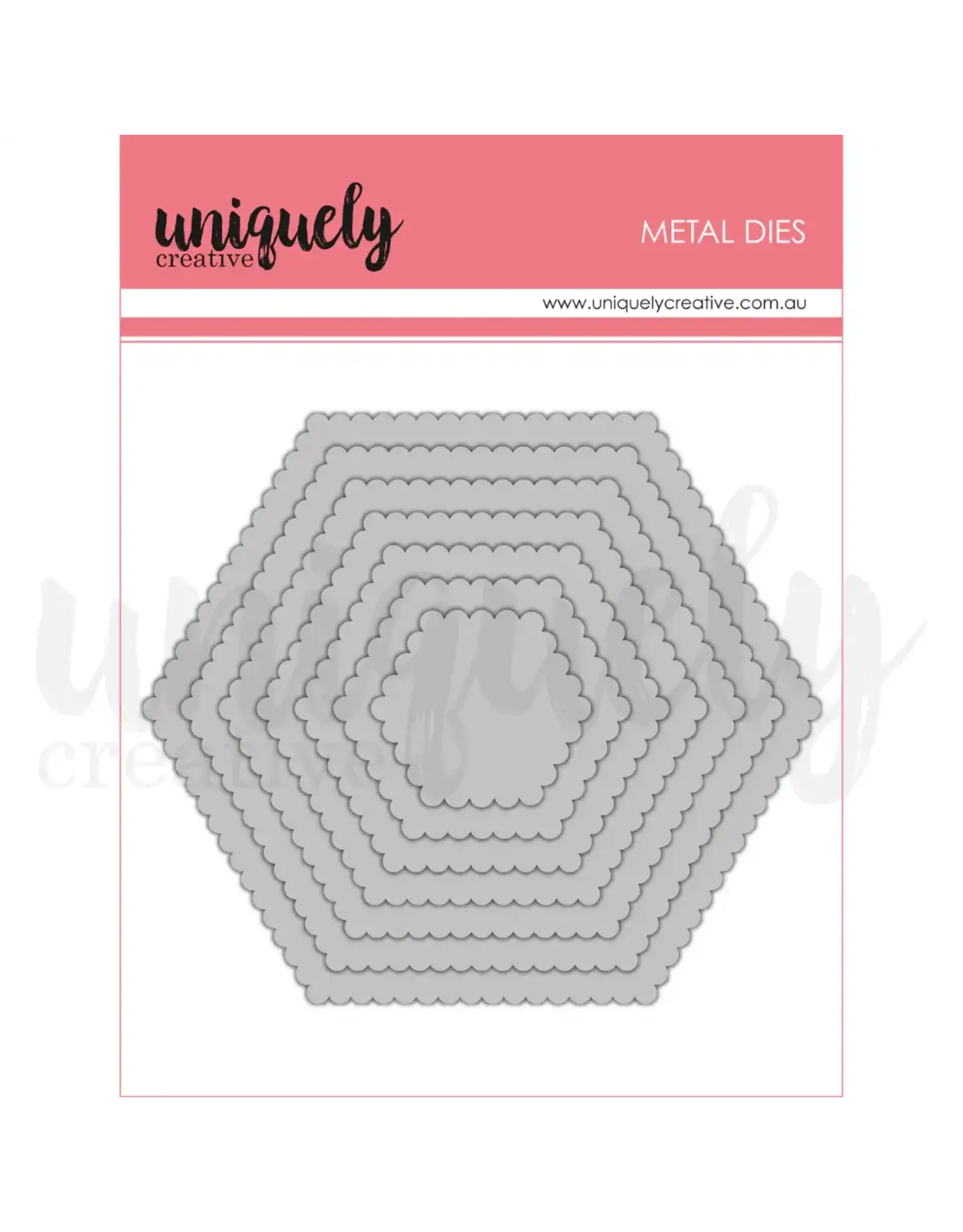 UNIQUELY CREATIVE UNIQUELY CREATIVE SCALLOPED NESTING HEXAGON DIE SET