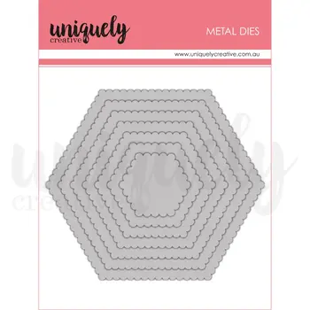UNIQUELY CREATIVE UNIQUELY CREATIVE SCALLOPED NESTING HEXAGON DIE SET