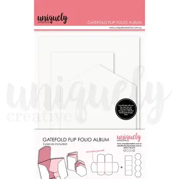 UNIQUELY CREATIVE UNIQUELY CREATIVE WHITE GATEFOLD 6X8 FLIP FOLIO ALBUM