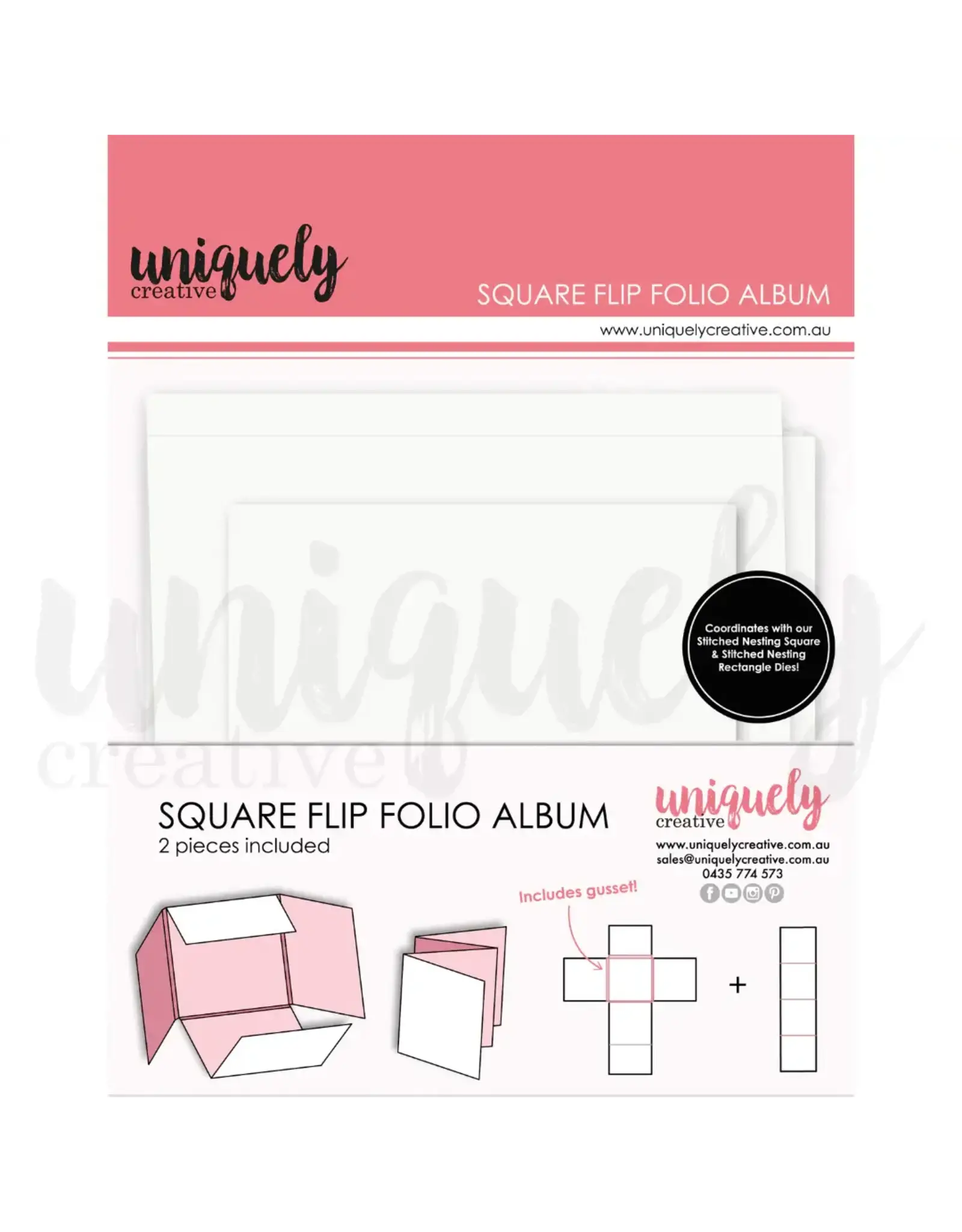 UNIQUELY CREATIVE UNIQUELY CREATIVE WHITE SQUARE 5.5x5.5 FLIP FOLIO ALBUM