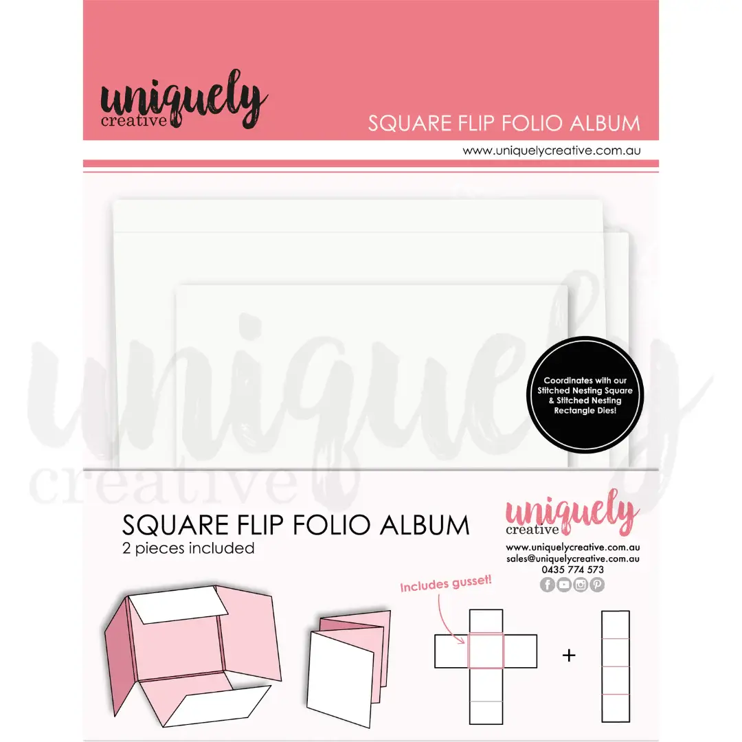 UNIQUELY CREATIVE UNIQUELY CREATIVE WHITE SQUARE 5.5x5.5 FLIP FOLIO ALBUM
