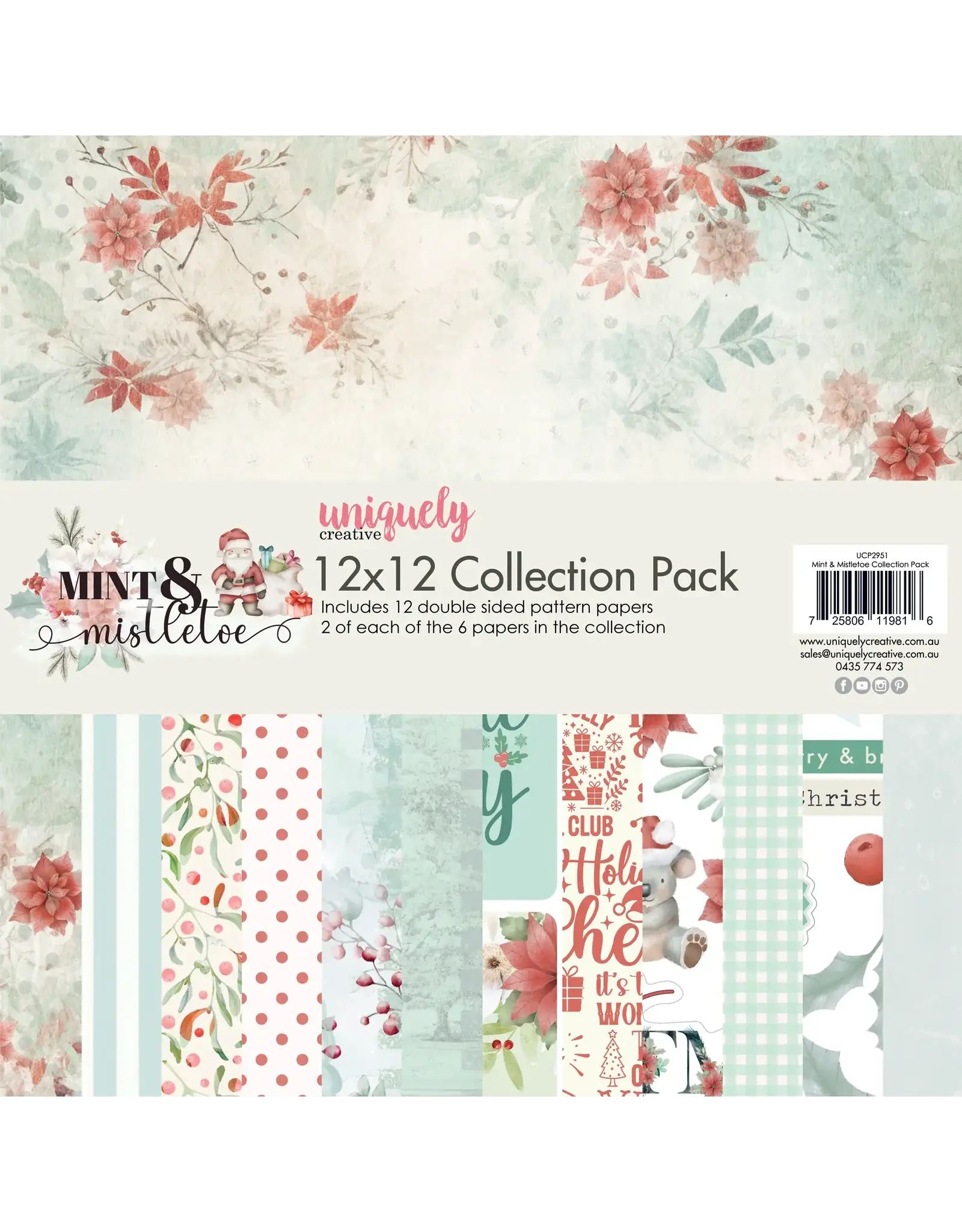 UNIQUELY CREATIVE UNIQUELY CREATIVE MINT & MISTLETOE 12x12 COLLECTION PACK