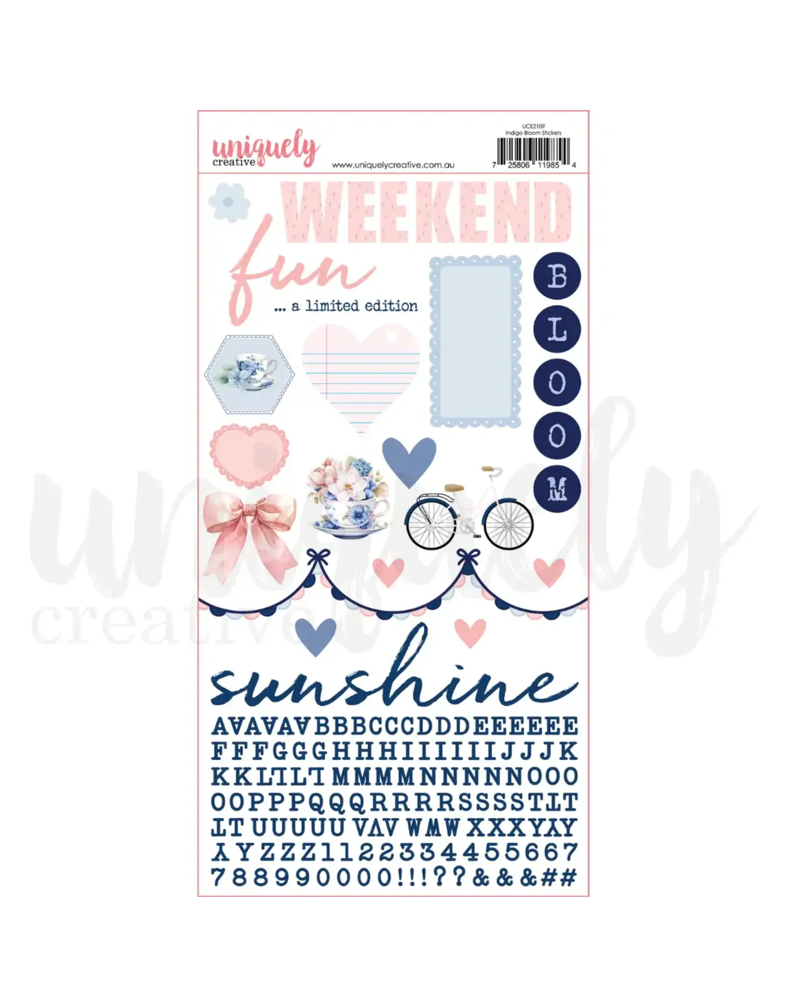 UNIQUELY CREATIVE UNIQUELY CREATIVE INDIGO BLOOM STICKERS