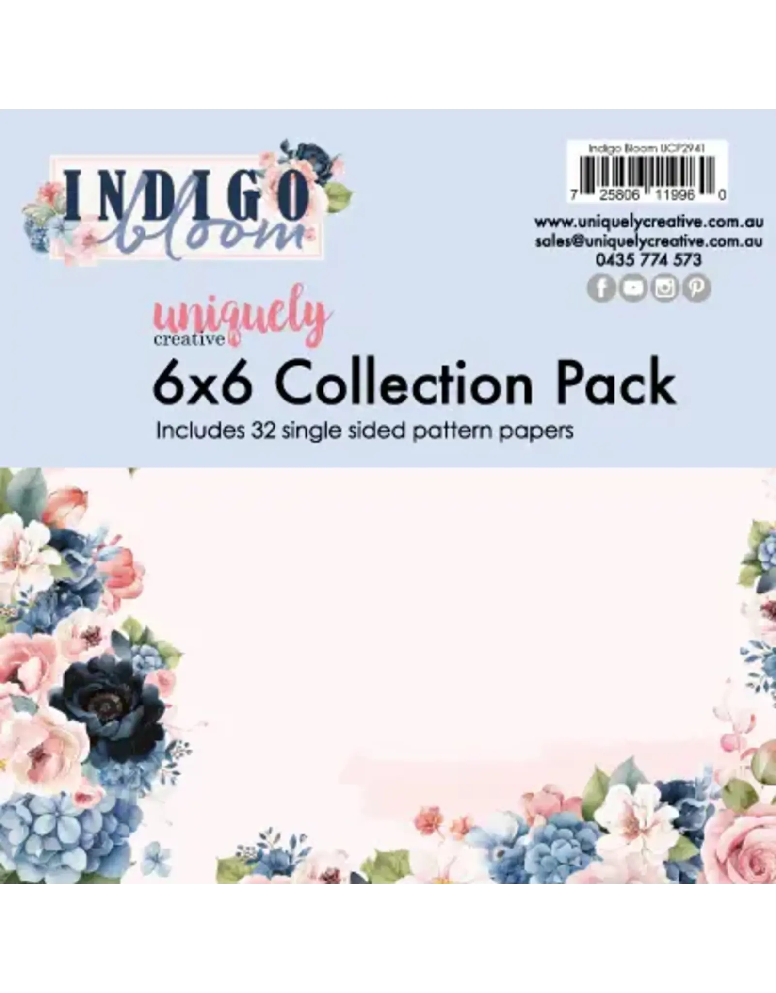 UNIQUELY CREATIVE UNIQUELY CREATIVE INDIGO BLOOM 6x6 COLLECTION PACK