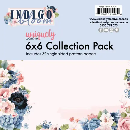 UNIQUELY CREATIVE UNIQUELY CREATIVE INDIGO BLOOM 6x6 COLLECTION PACK