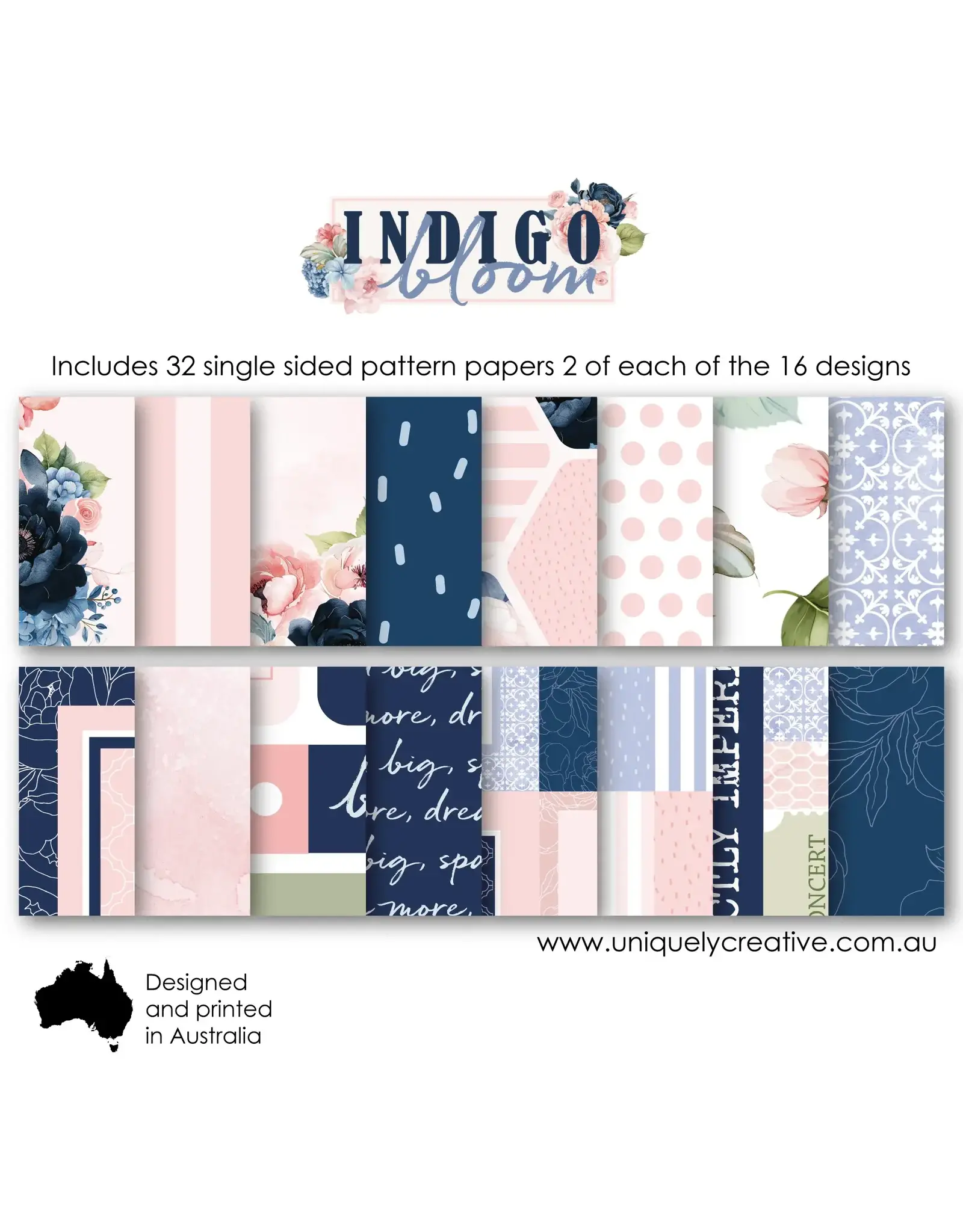 UNIQUELY CREATIVE UNIQUELY CREATIVE INDIGO BLOOM 6x6 COLLECTION PACK