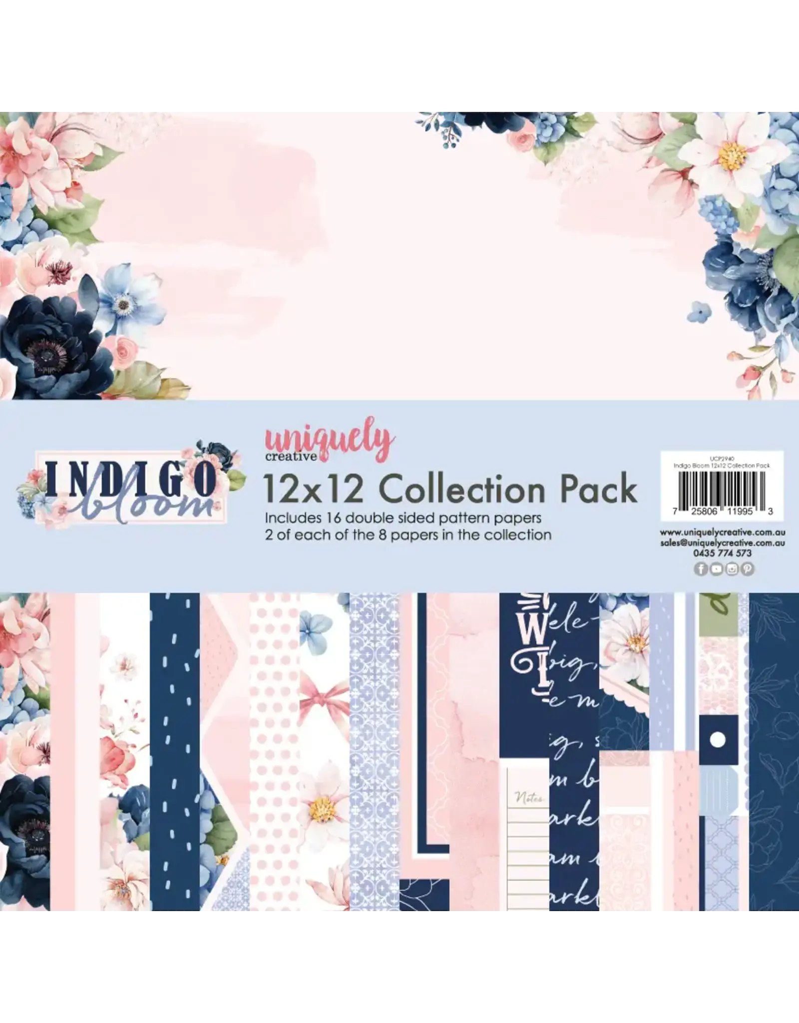 UNIQUELY CREATIVE UNIQUELY CREATIVE INDIGO BLOOM 12x12 COLLECTION PACK